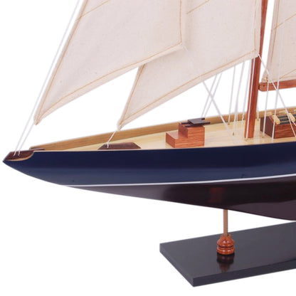 Shamrock Dark Blue & Brown Sailboat Model