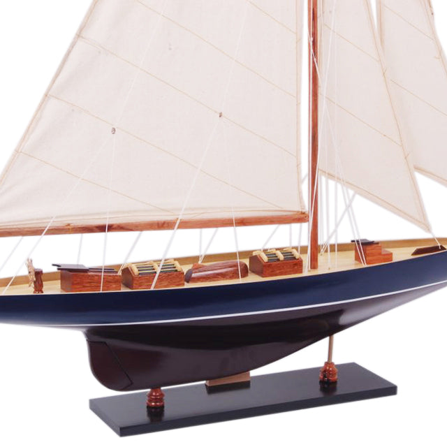 Shamrock Dark Blue & Brown Sailboat Model