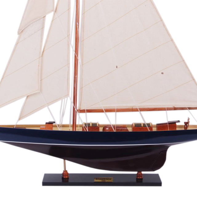 Shamrock Dark Blue & Brown Sailboat Model