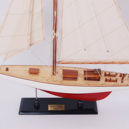 Ranger Painted Medium Sailboat Schooner Yacht Model 24 Inches Long