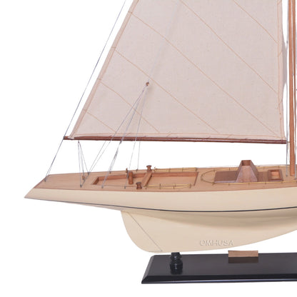 Columbia Painted Large Sailboat Schooner Yacht Model 24 Inches Long