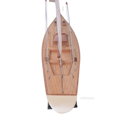 Columbia Painted Large Sailboat Schooner Yacht Model 24 Inches Long
