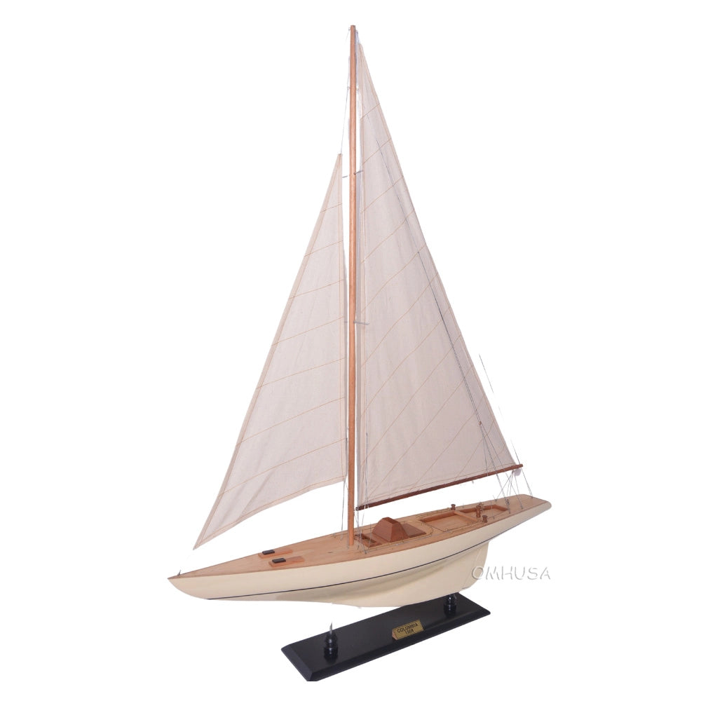Columbia Painted Large Sailboat Schooner Yacht Model 24 Inches Long