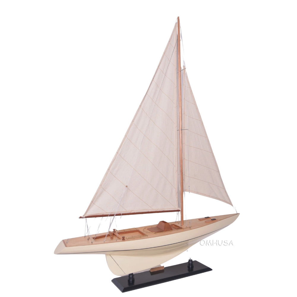 Columbia Painted Large Sailboat Schooner Yacht Model 24 Inches Long