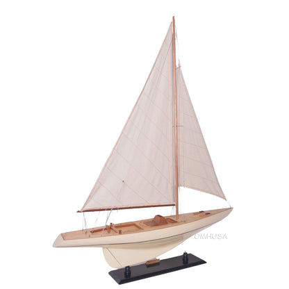 Columbia Painted Large Sailboat Schooner Yacht Model 24 Inches Long