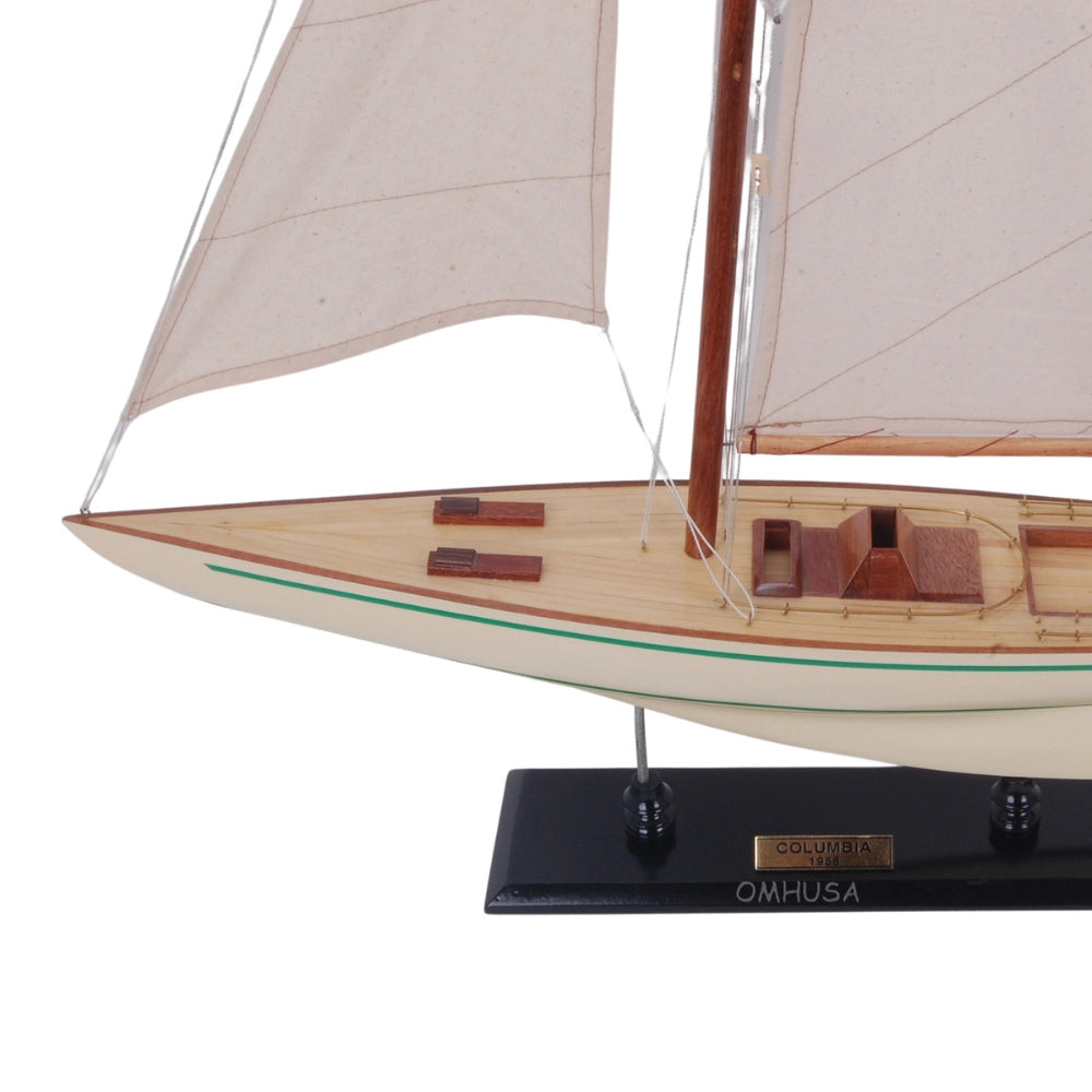 Columbia Painted Large Sailboat Schooner Yacht Model 24 Inches Long