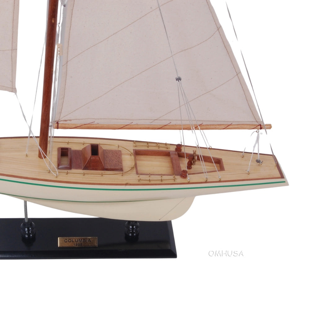Columbia Painted Large Sailboat Schooner Yacht Model 24 Inches Long