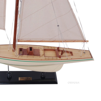 Columbia Painted Large Sailboat Schooner Yacht Model 24 Inches Long