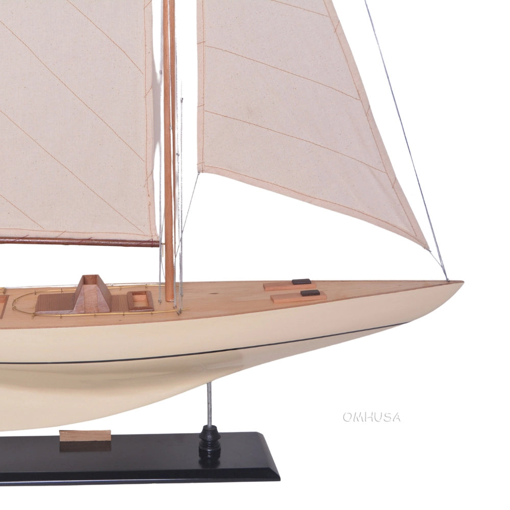 Columbia Painted Large Sailboat Schooner Yacht Model 24 Inches Long