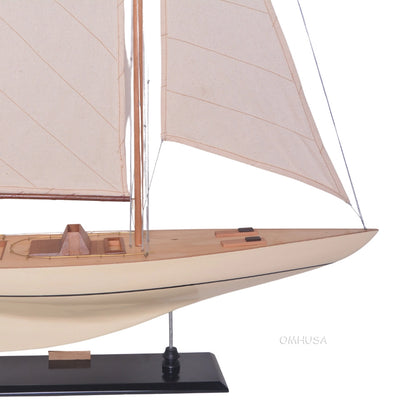 Columbia Painted Large Sailboat Schooner Yacht Model 24 Inches Long