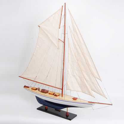 Defender painted Medium Sailboat Schooner Yacht Model 24 Inches Long