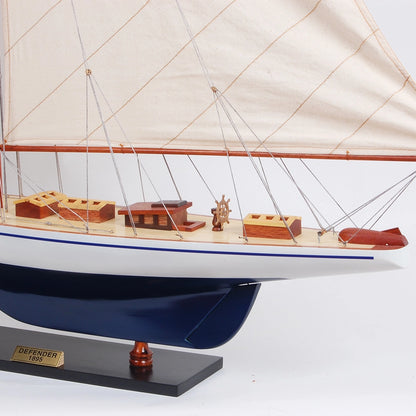 Defender painted Medium Sailboat Schooner Yacht Model 24 Inches Long