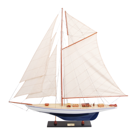 Defender painted Medium Sailboat Schooner Yacht Model 24 Inches Long
