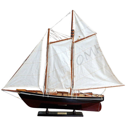 America Painted Medium Sailboat Schooner Yacht Model