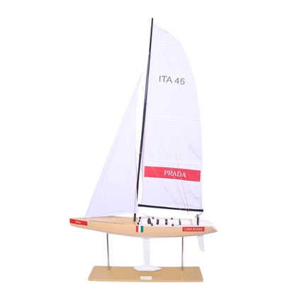 Maquette de voilier, goélette, yacht moyen Luna Rossa peint