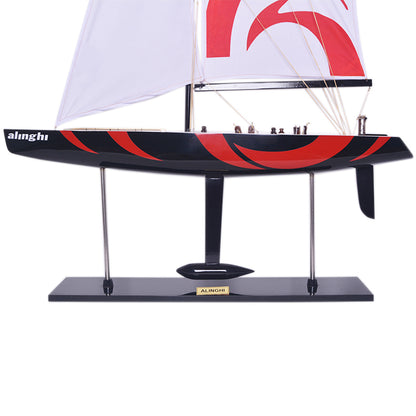 Alinghi Painted Medium Sailboat Schooner Yacht Model