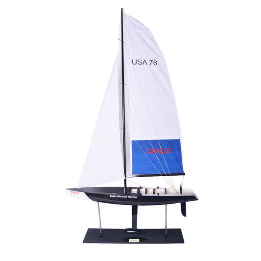 BMW Oracle Painted Medium Sailboat Schooner Yacht Model 31 Inches Long