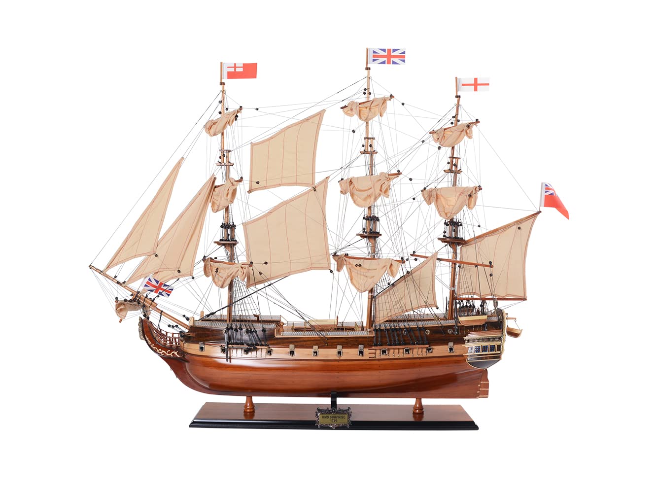 Old Modern Handicrafts HMS Surprise Replica Fully Assembled Model Ship - Museum Quality Ship Model for Home & Office Decoration - 37.0L x 12.0W x 31.0H Inches
