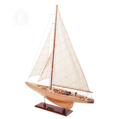 Old Modern Handicrafts Endeavour Small Sailboat Model - Small - Premium Wood - Fully Assembled Boat Models for Home & Office - 24.0L x 5.0W x 31.0H Inches