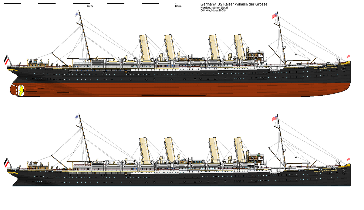 SS Kaiser Wilhelm der Grosse Ocean Liner 30 inches boat model