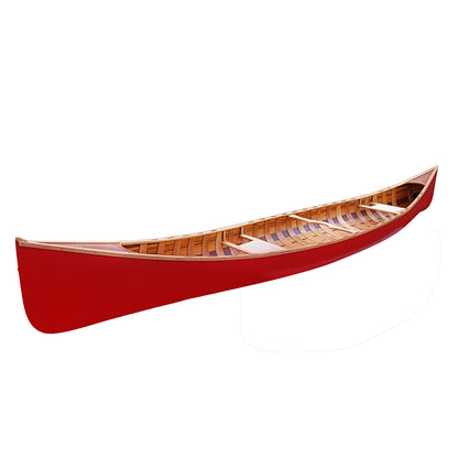 Red Wooden Canoe with Ribs 16ft