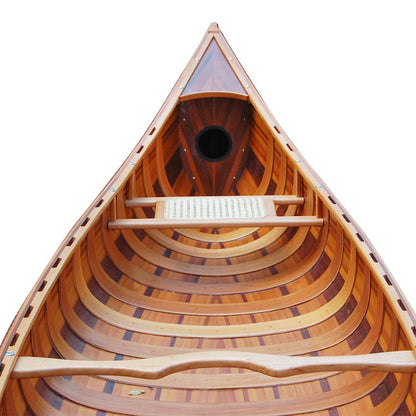 Red Wooden Canoe with Ribs 16ft