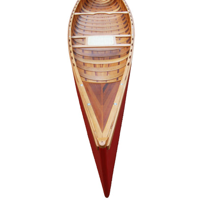 Red Wooden Canoe with Ribs 16ft