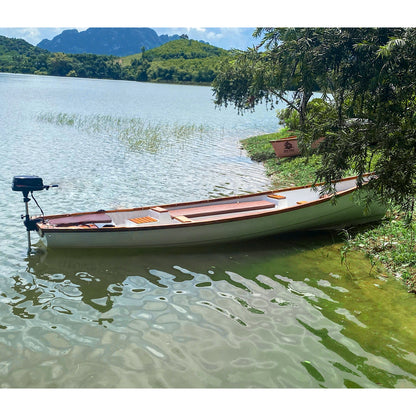 K241 - 18ft Composite Whitehall Row Boat w. Teak Gunwale