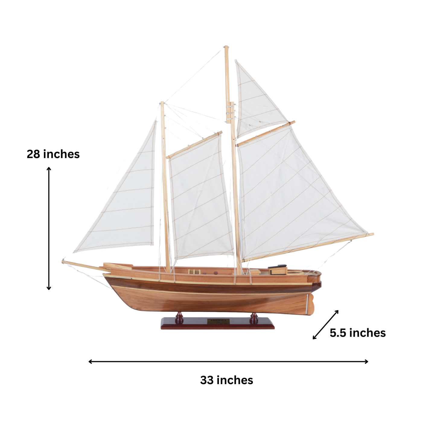 America Cup Racing Yacht Fully Assembled Model