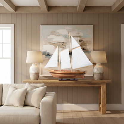America Cup Racing Yacht Fully Assembled Model