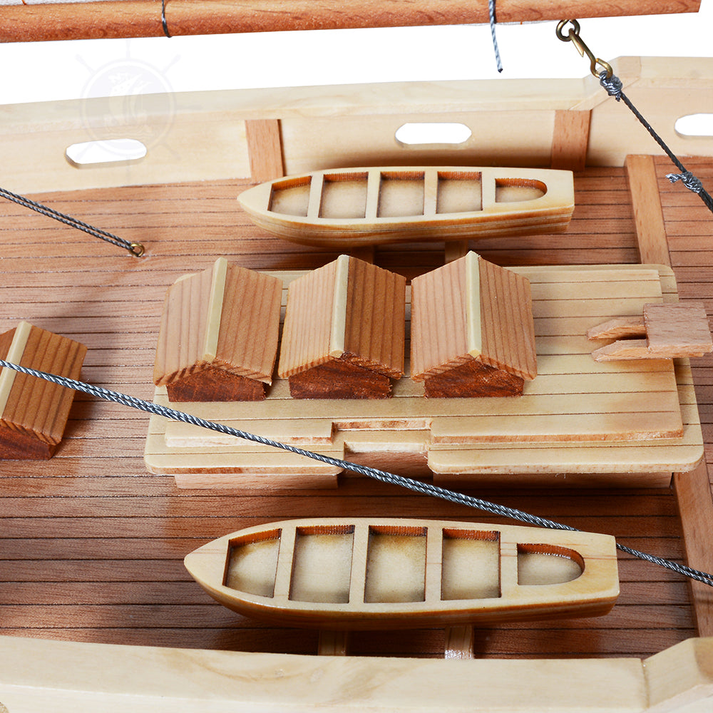 BLUENOSE II PAINTED MEDIUM Model Yacht | Museum-quality | Partially Assembled Wooden Ship Model