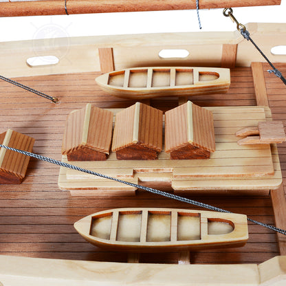 BLUENOSE II PAINTED MEDIUM Model Yacht | Museum-quality | Partially Assembled Wooden Ship Model