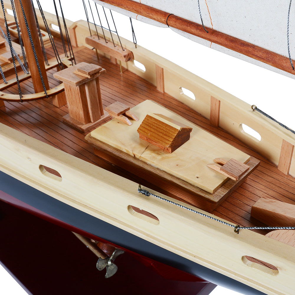 BLUENOSE II PAINTED MEDIUM Model Yacht | Museum-quality | Partially Assembled Wooden Ship Model