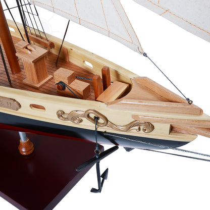 BLUENOSE II PAINTED MEDIUM Model Yacht | Museum-quality | Partially Assembled Wooden Ship Model