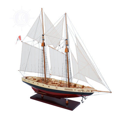 BLUENOSE II PAINTED MEDIUM Model Yacht | Museum-quality | Partially Assembled Wooden Ship Model