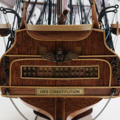 USS Constitution Large With Table Top Display Case